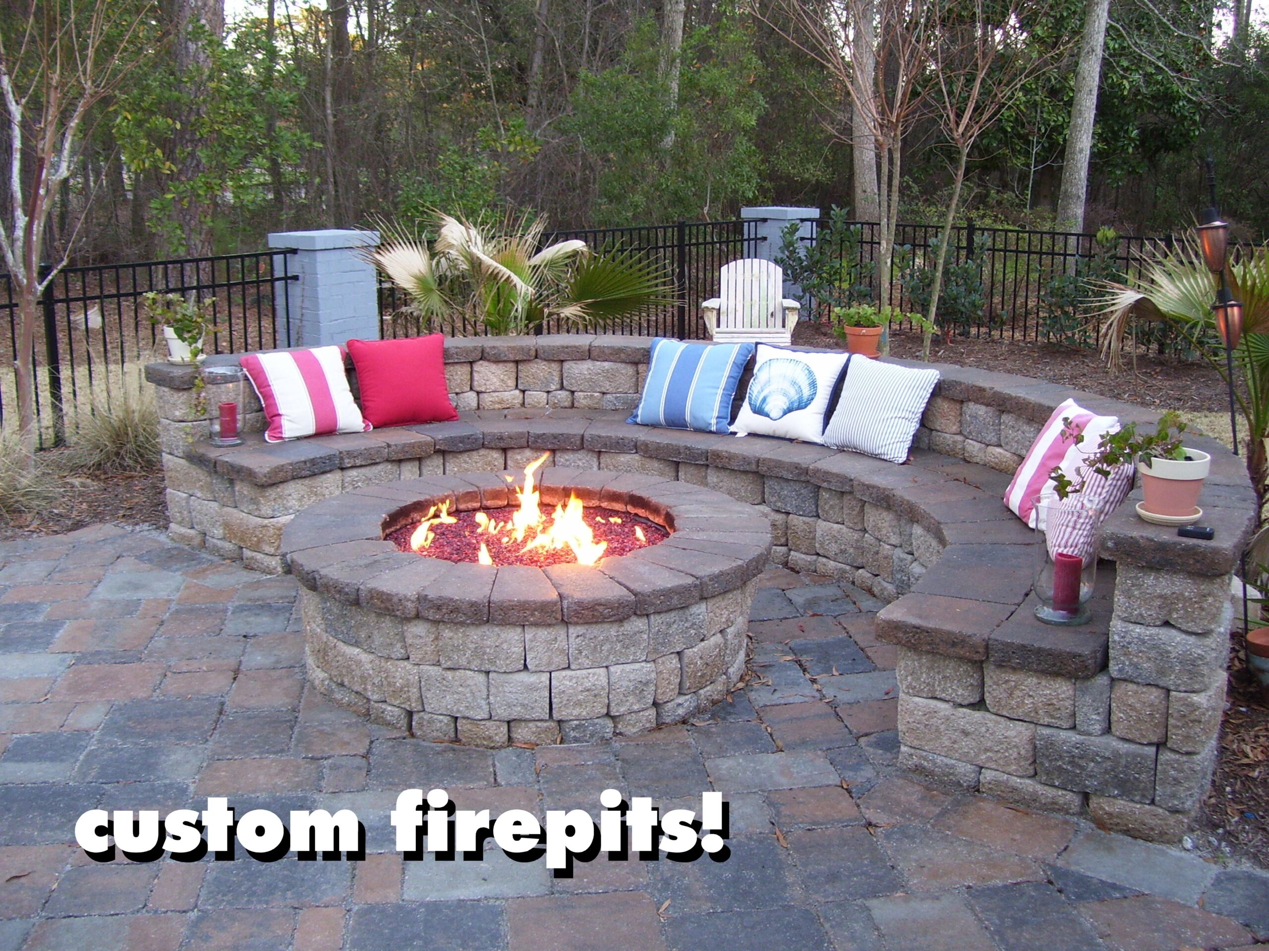 custom backyard fire pit