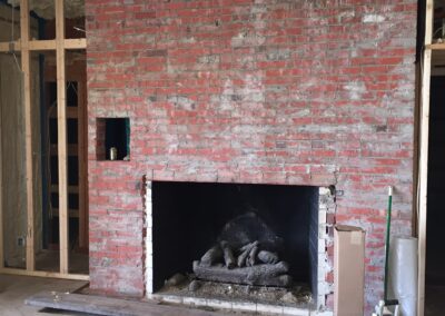 new fireplace construction before