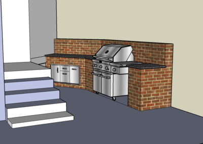 outdoor kitchen on back porch with built-in grill plans