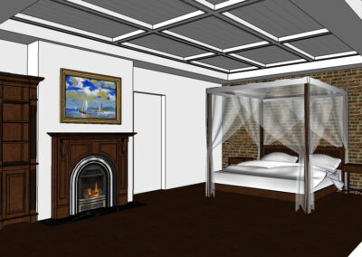 new fireplace construction bedroom sketch