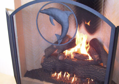 dolphin screen and gas fireplace