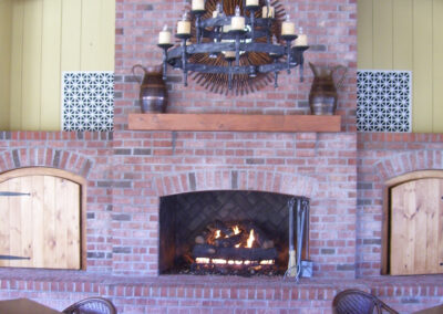 gas fireplace with brick surround